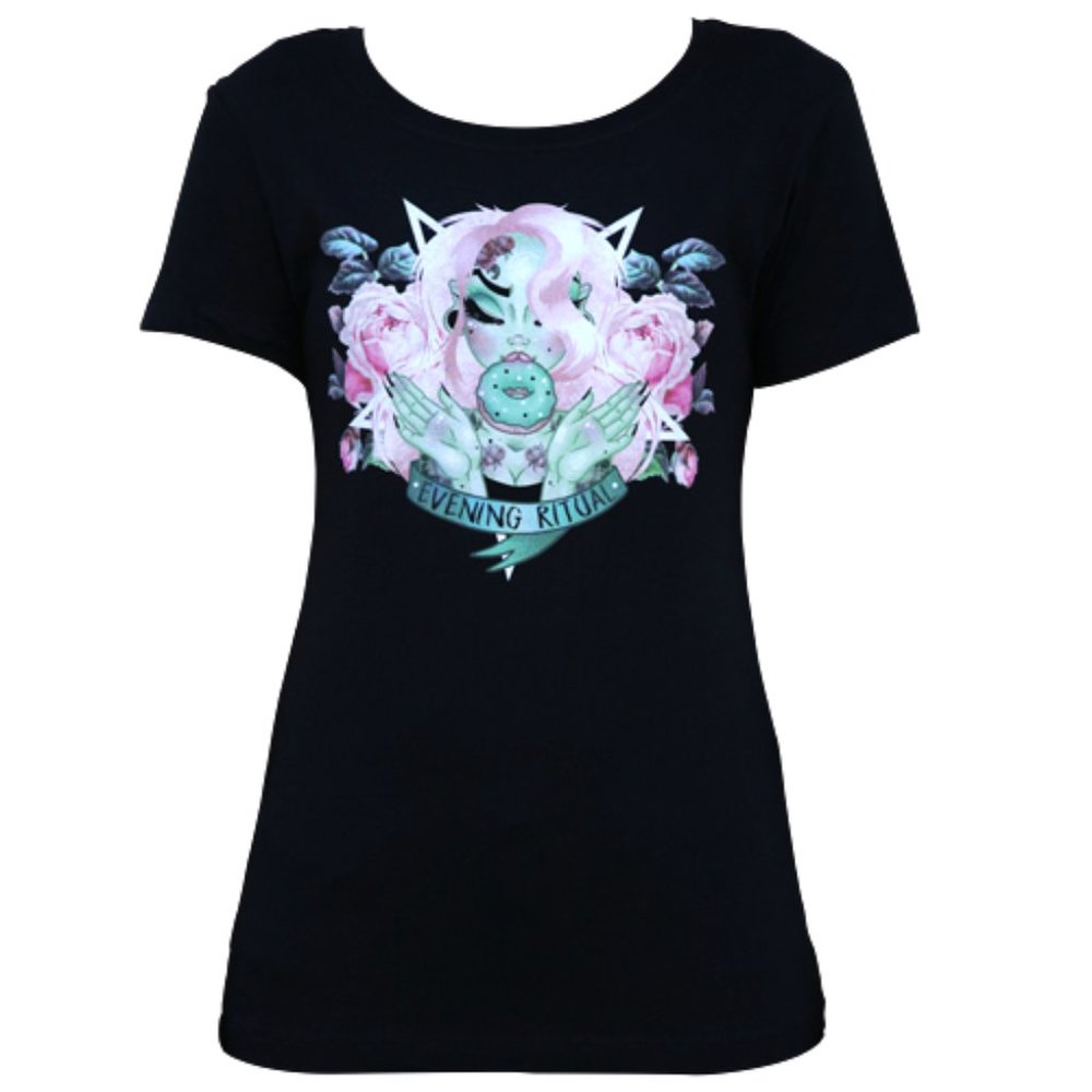 Evening Ritual Tattoo Art Black Tee NEW S-M-L-XL-2XL